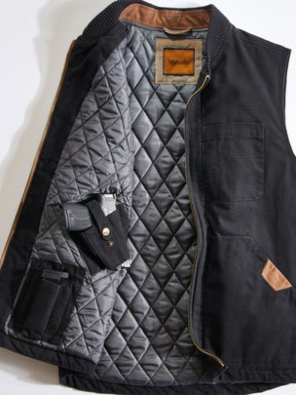 Concealed Carry Canvas Vest - Black | 2XL